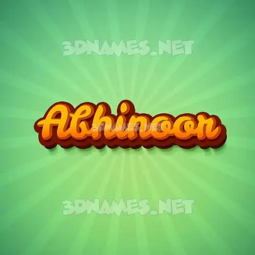 abhinoor in Green Rays style - 3D name wallpaper
