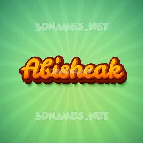 abisheak in Green Rays style - 3D name wallpaper