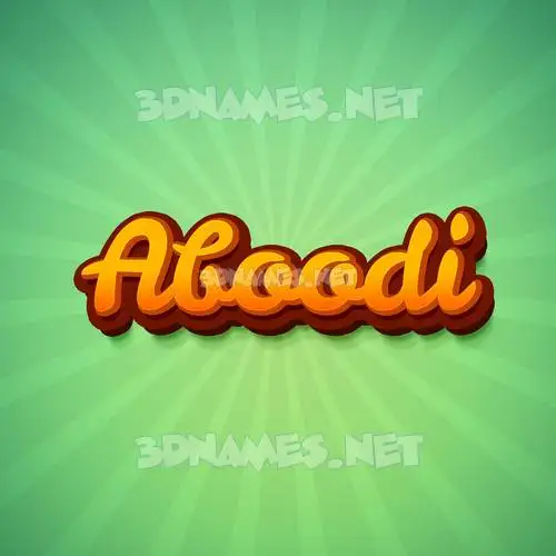 aboodi in Green Rays style - 3D name wallpaper