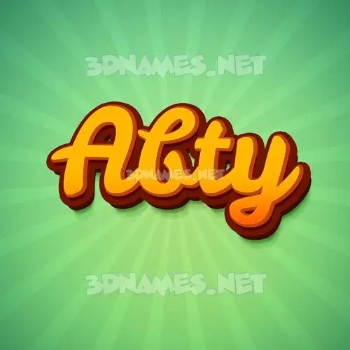 abty in Green Rays style - 3D name wallpaper