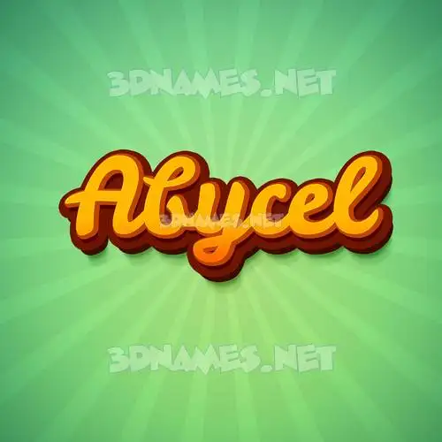 abycel in Green Rays style - 3D name wallpaper