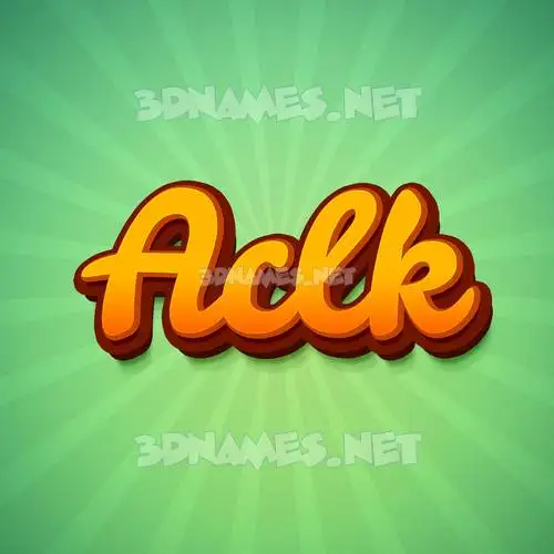 aclk in Green Rays style - 3D name wallpaper