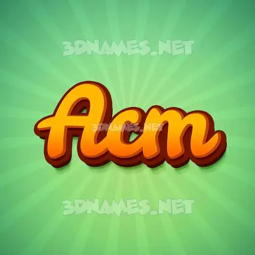acm in Green Rays style - 3D name wallpaper