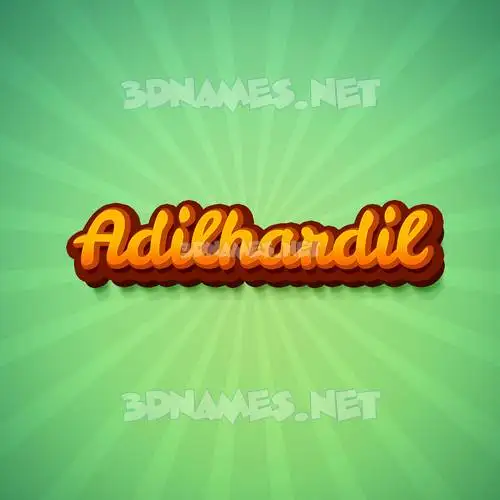 adilhardil in Green Rays style - 3D name wallpaper