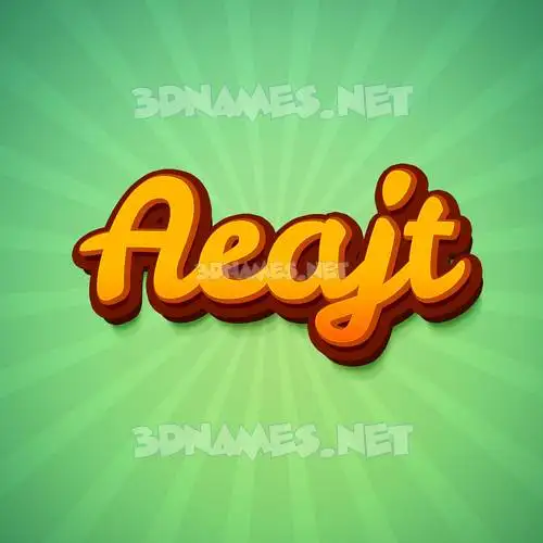 aeajt in Green Rays style - 3D name wallpaper