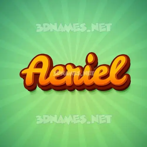 aeriel in Green Rays style - 3D name wallpaper