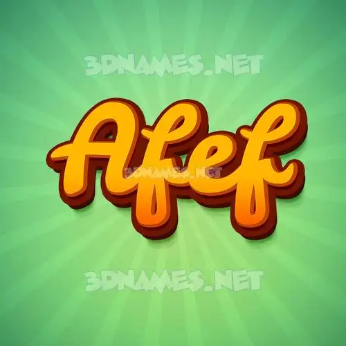 afef in Green Rays style - 3D name wallpaper