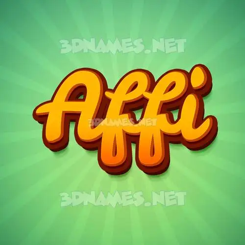 affi in Green Rays style - 3D name wallpaper