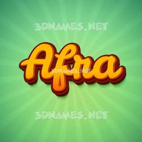 afra in Green Rays style - 3D name wallpaper