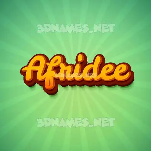 afridee in Green Rays style - 3D name wallpaper