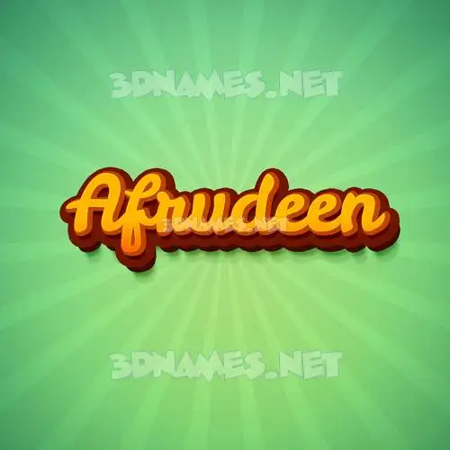 afrudeen in Green Rays style - 3D name wallpaper