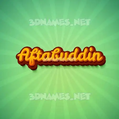 aftabuddin in Green Rays style - 3D name wallpaper