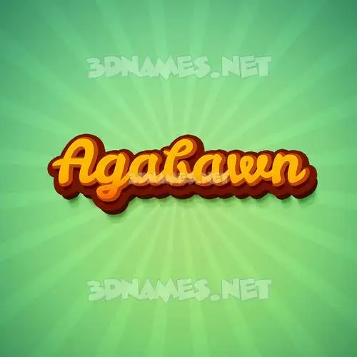 agabawn in Green Rays style - 3D name wallpaper