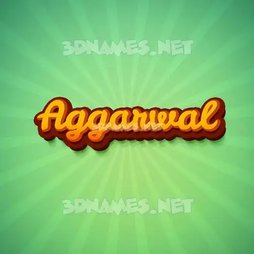 aggarwal in Green Rays style - 3D name wallpaper