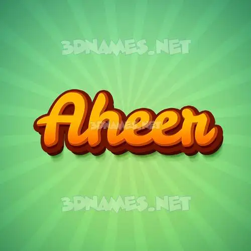 aheer in Green Rays style - 3D name wallpaper