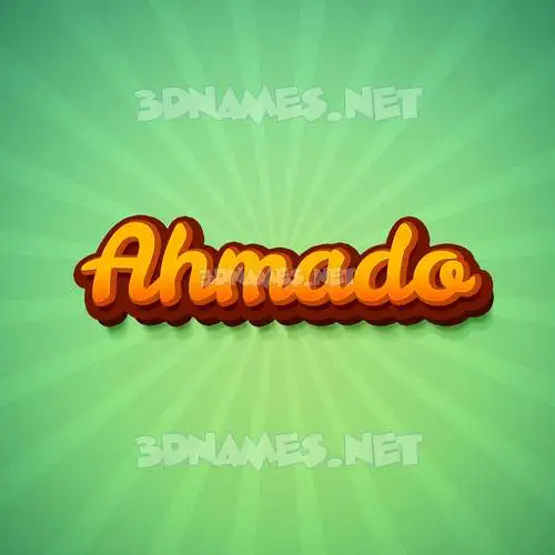 ahmado in Green Rays style - 3D name wallpaper