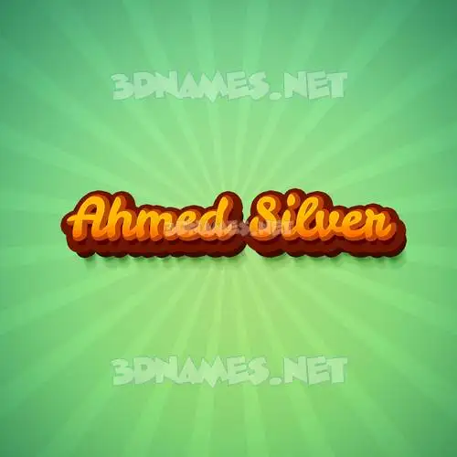 ahmed silver in Green Rays style - 3D name wallpaper