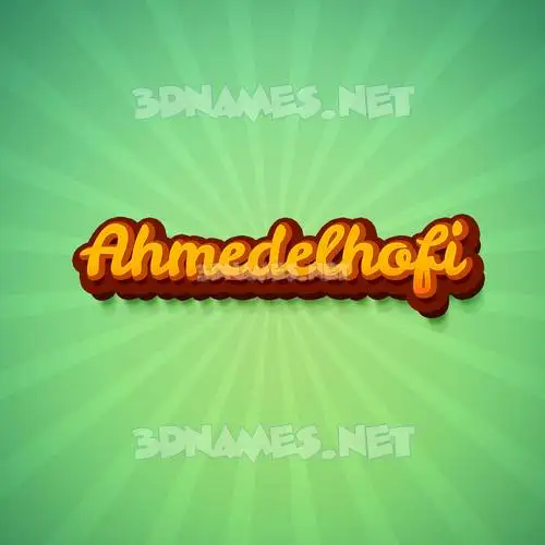ahmedelhofi in Green Rays style - 3D name wallpaper