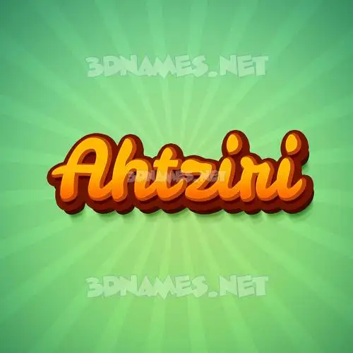ahtziri in Green Rays style - 3D name wallpaper