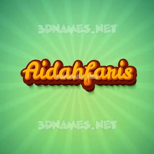 aidahfaris in Green Rays style - 3D name wallpaper