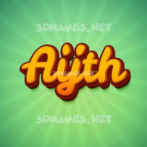 aijth in Green Rays style - 3D name wallpaper