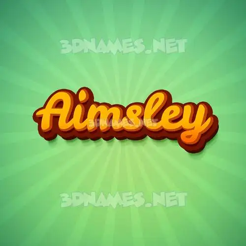 aimsley in Green Rays style - 3D name wallpaper