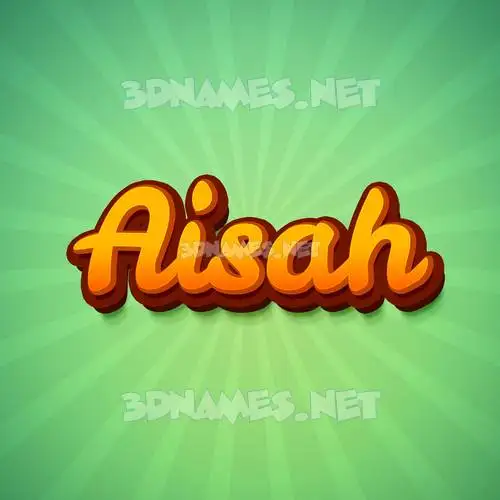 aisah in Green Rays style - 3D name wallpaper