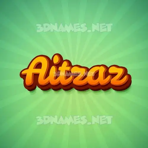 aitzaz in Green Rays style - 3D name wallpaper