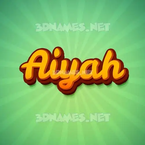 aiyah in Green Rays style - 3D name wallpaper