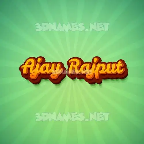 ajay rajput in Green Rays style - 3D name wallpaper