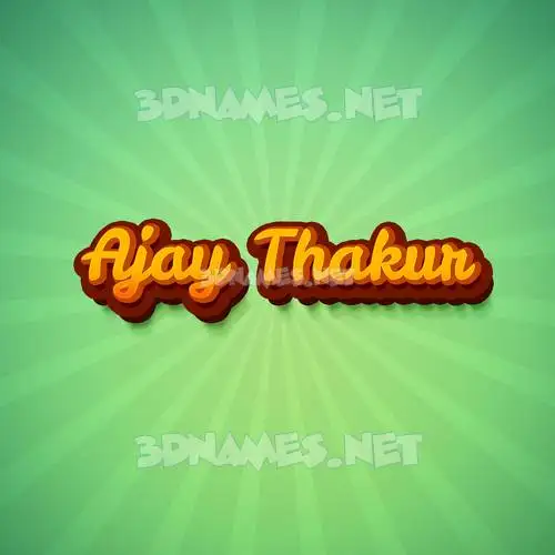 ajay thakur in Green Rays style - 3D name wallpaper