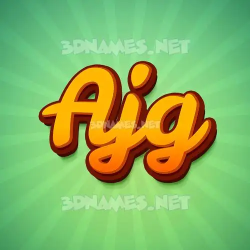 ajg in Green Rays style - 3D name wallpaper