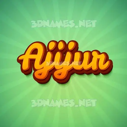 ajijur in Green Rays style - 3D name wallpaper