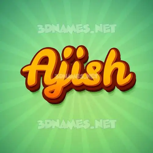 ajish in Green Rays style - 3D name wallpaper