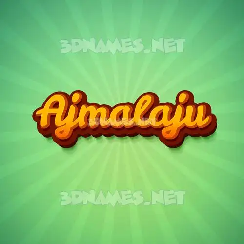ajmalaju in Green Rays style - 3D name wallpaper
