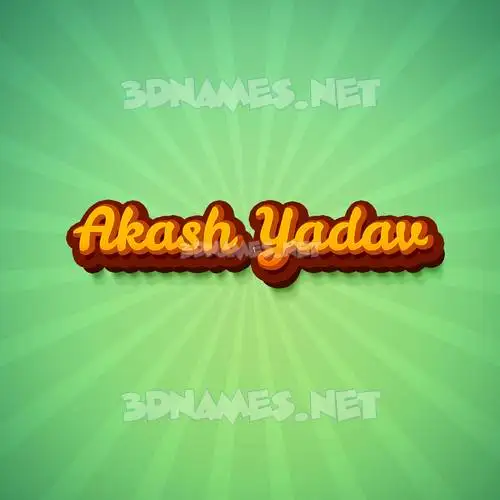akash yadav in Green Rays style - 3D name wallpaper