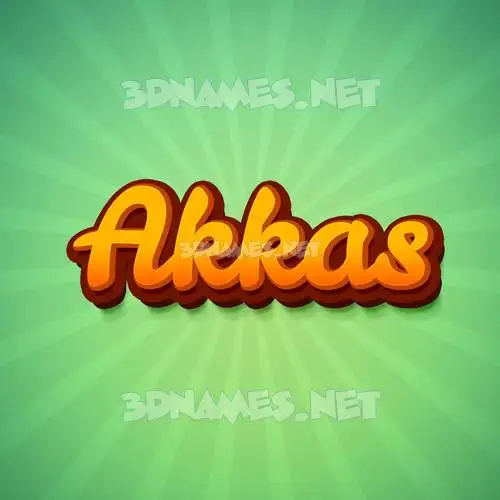 akkas in Green Rays style - 3D name wallpaper