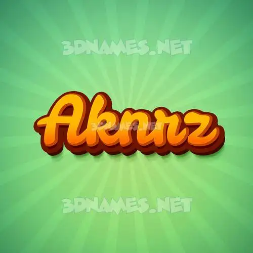 aknrz in Green Rays style - 3D name wallpaper