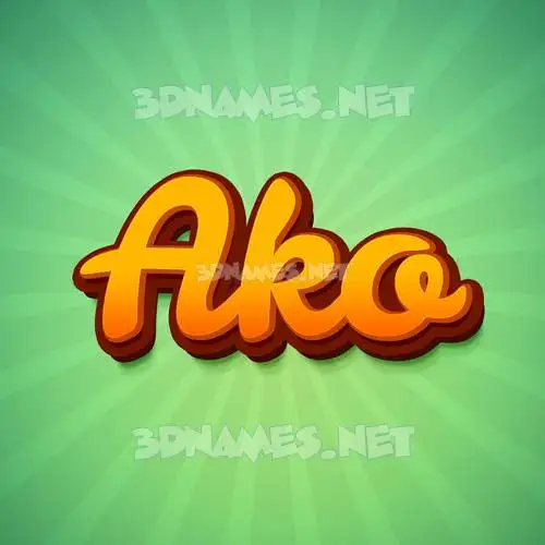 ako in Green Rays style - 3D name wallpaper