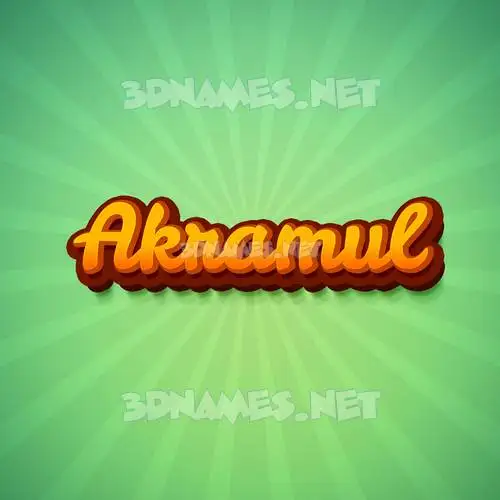 akramul in Green Rays style - 3D name wallpaper