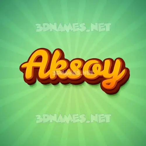aksoy in Green Rays style - 3D name wallpaper