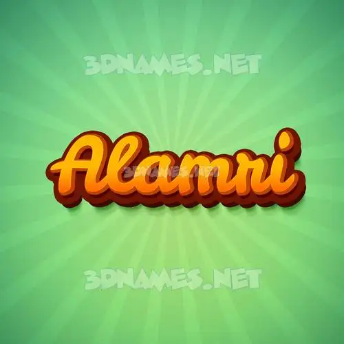 alamri in Green Rays style - 3D name wallpaper