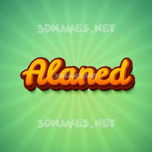 alaned in Green Rays style - 3D name wallpaper