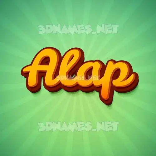alap in Green Rays style - 3D name wallpaper