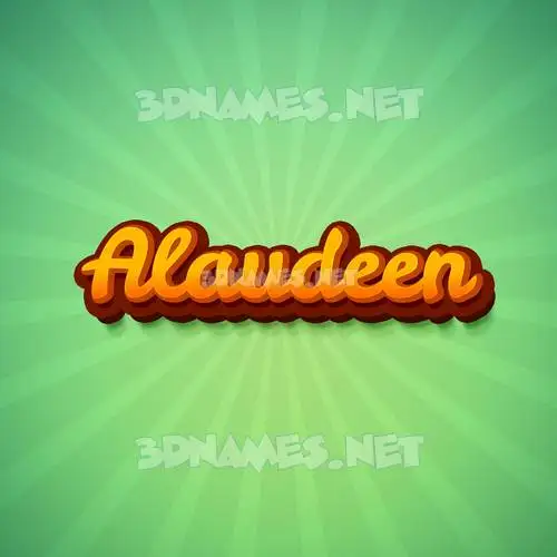 alaudeen in Green Rays style - 3D name wallpaper