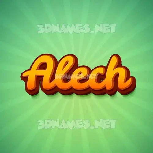 alech in Green Rays style - 3D name wallpaper