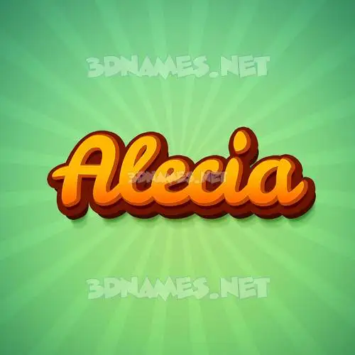 alecia in Green Rays style - 3D name wallpaper