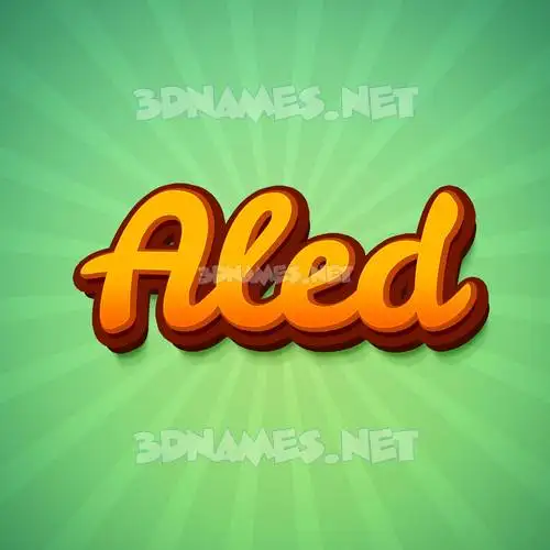 aled in Green Rays style - 3D name wallpaper