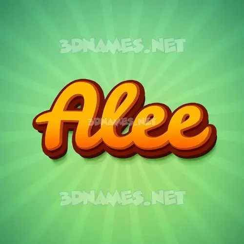 alee in Green Rays style - 3D name wallpaper