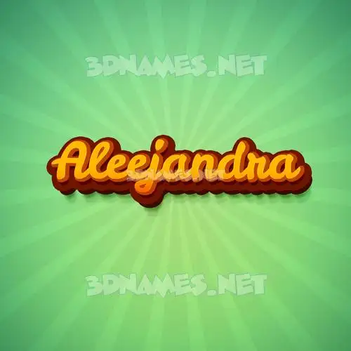 aleejandra in Green Rays style - 3D name wallpaper